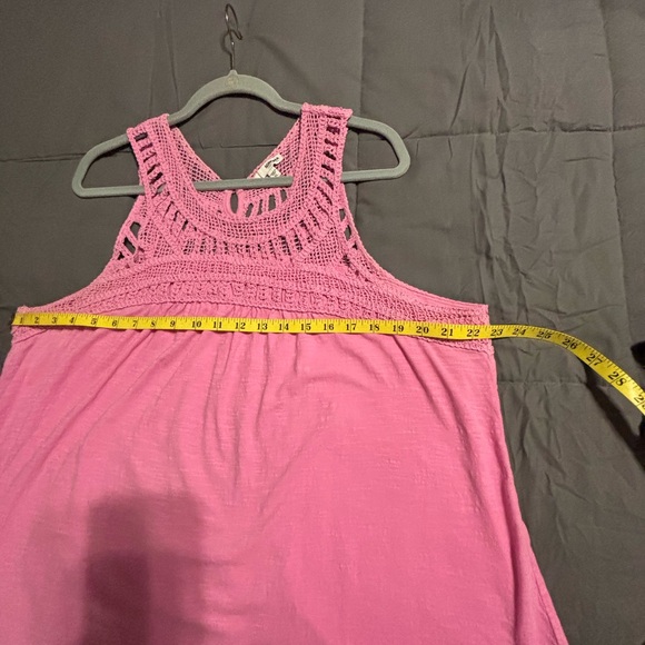 Sonoma Pink Crochet Detail Tank Top - Picture 4 of 7